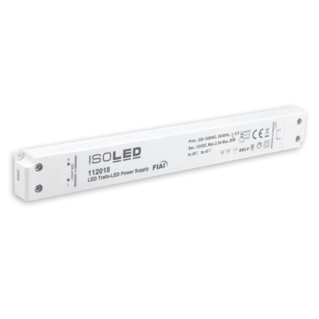 LED Trafo 12V/DC, 0-30W, SELV, ultraflach, schmal
