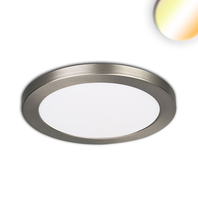 LED Aufbau/Einbauleuchte Slim Flex, 12W, nickel gebürstet, ColorSwitch 3000|3500|4000K