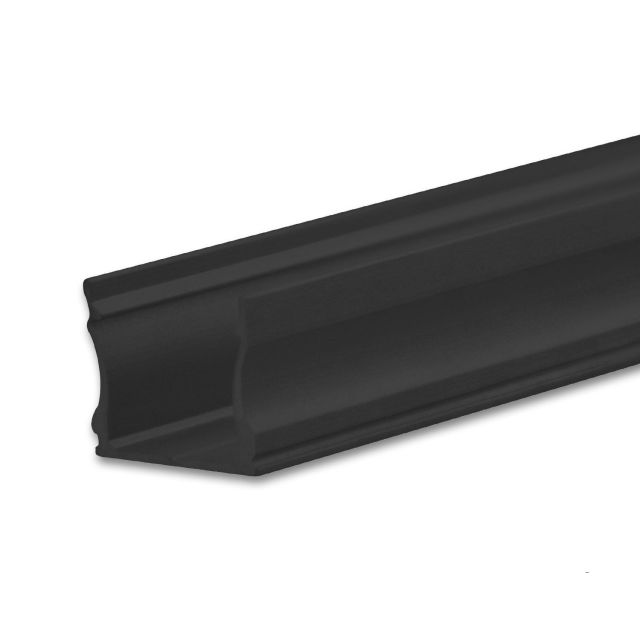 Profilo LED montato a superficie PURE12 S alluminio nero RAL9005, 200cm