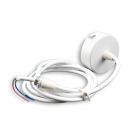 Deckenbaldachin rund 60mm, weiß, inkl. 2-poliges Stoffkabel 1,5m