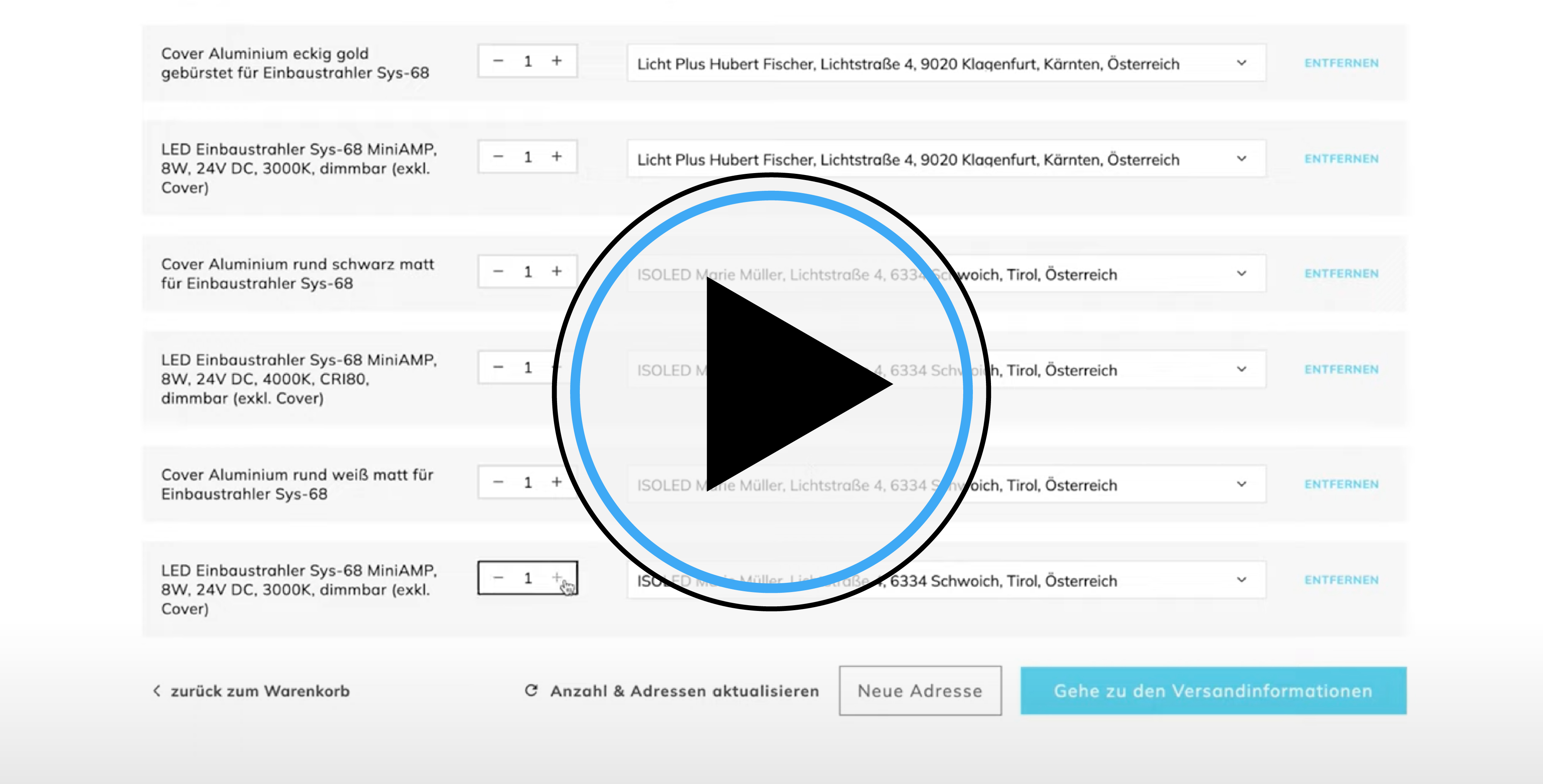 Versand an mehreren Adressen - Erklärvideo Versand an mehreren Adressen - Erklärvideo