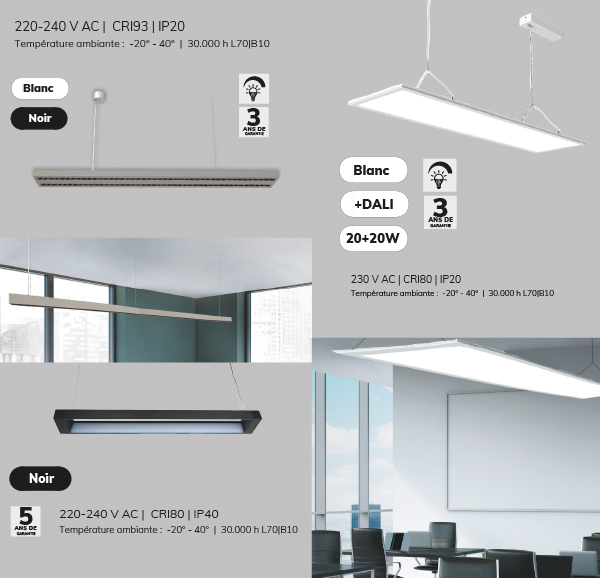 Luminaire suspendu á LED Design Technique