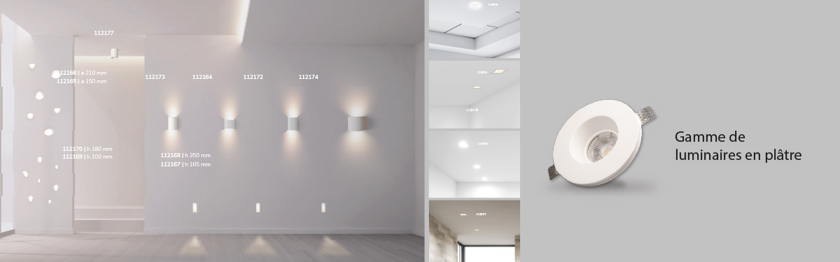 Gamme de luminaires en plâtre