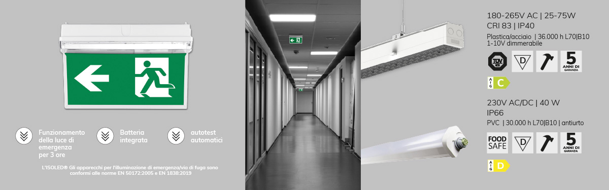    Apparecchi a LED per l´ illuminazione d´emergenza 